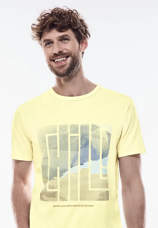 STREET ONE MEN TSHIRT MET PRINT OP DE VOORKANT